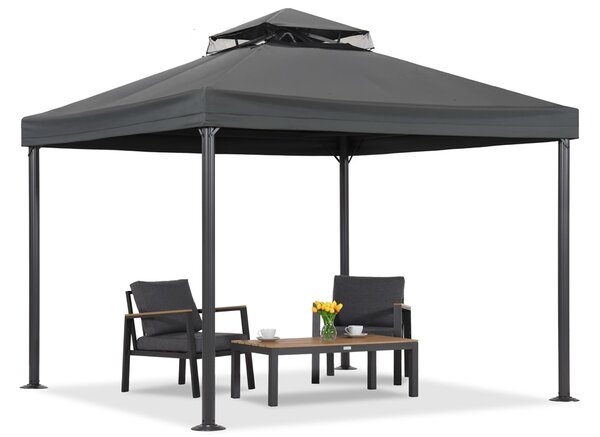 Antracitový zahradní pavilon Valencia 3x3 m Garden Point