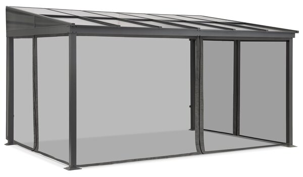 Hliníkový přístřešek na terasu 3 x 6 m Tarragona s moskytiérou Garden Point antracitový