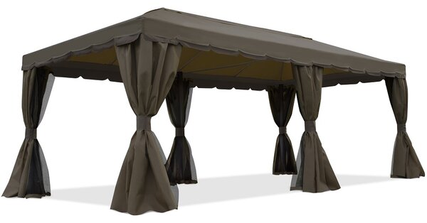 Hnědý zahradní pavilon Valencia 3x6 m Garden Point