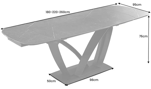 Jídelní stůl PAPILLON GRAPHIT 180-220-260 CM keramika rozkládací Nábytek | Jídelní prostory | Jídelní stoly | Rozkládací