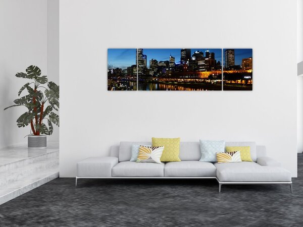 Obraz noci v Melbourne (170x50 cm)