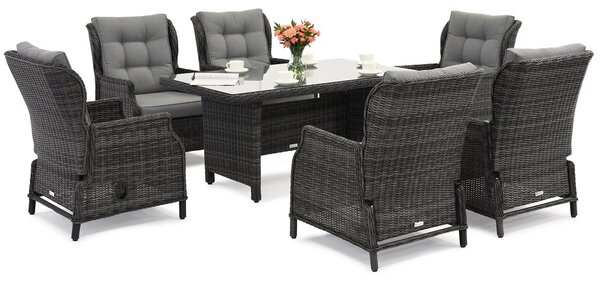 Zahradní nábytek Garden Point technorattan Malaga Premium 6 antracitový