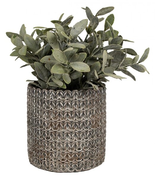 Kameninový květináč v designu pletiva S – 11 x 12 cm