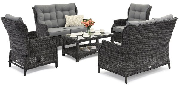 Garden Point exkluzivní technorattanová sestava nábytku Malaga Coffee 6 antracitová