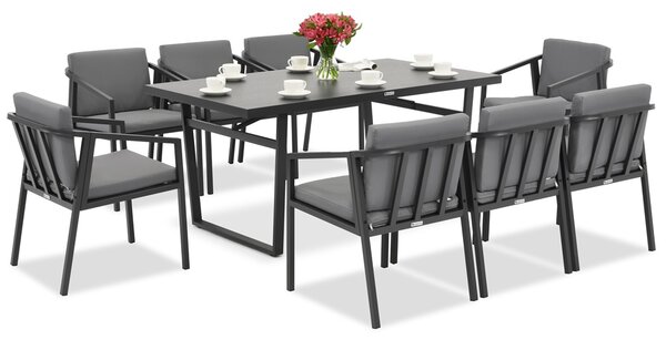 Jídelní set Cento pro 8 osob Garden Point antracitový