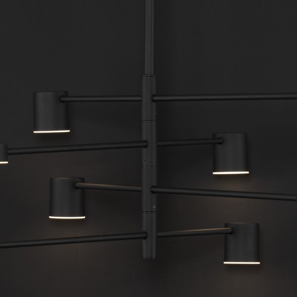 Černé kovové závěsné světlo Nova Luce Nordik II. 100 cm