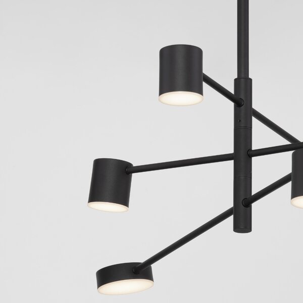 Černé kovové závěsné světlo Nova Luce Nordik 100 cm