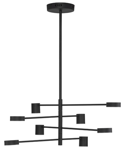 Černé kovové závěsné LED světlo Nova Luce Nordik II. 100 cm