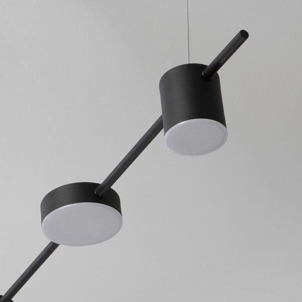 Černé kovové závěsné světlo Nova Luce Nordik 127 cm