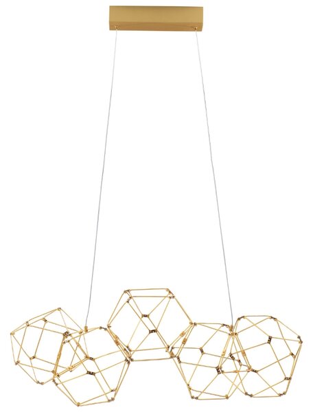 Zlaté kovové závěsné LED světlo Nova Luce Nebula 84 cm
