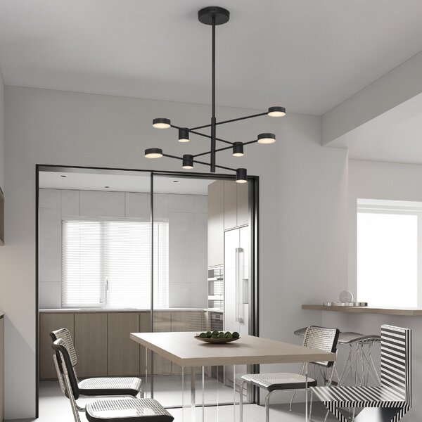 Černé kovové závěsné světlo Nova Luce Nordik II. 100 cm