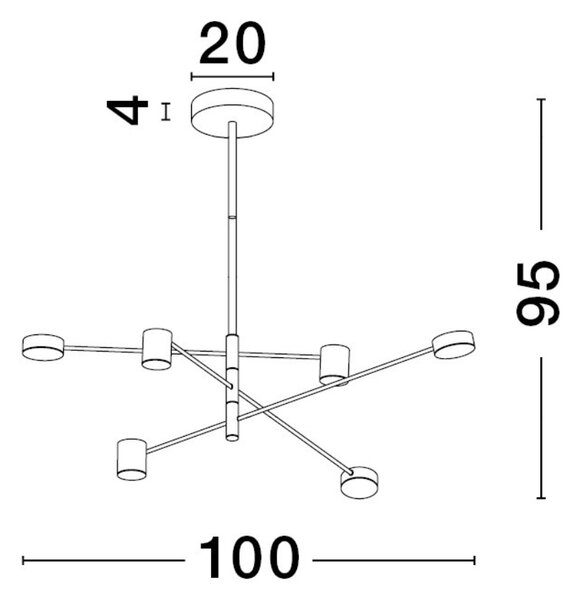 Černé kovové závěsné světlo Nova Luce Nordik 100 cm
