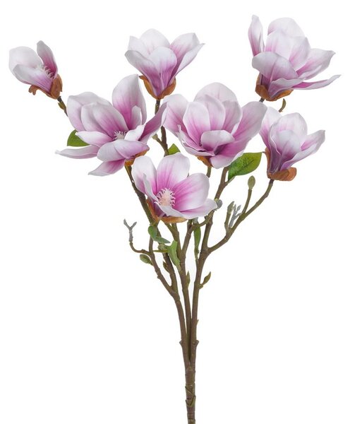 Umělá větev magnolie bílá/fialovorůžová 57 cm