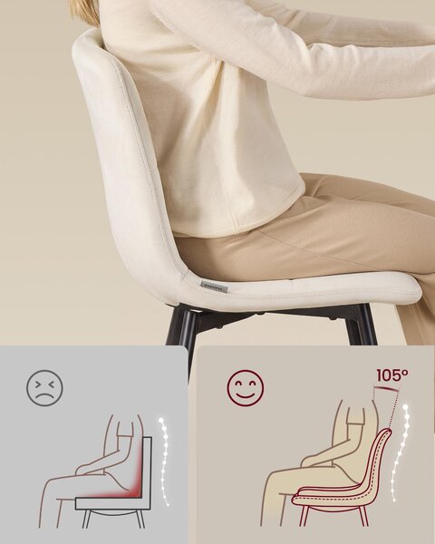 VASAGLE Otočné jídelní židle, sada 4 kusů, ergonomické čalouněné židle z veluru, rozměry 43 x 52 x 83 cm, béžová barva