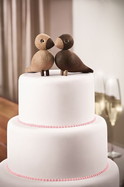 Dřevění ptáčci Lovebirds Oak Wood – set 2 ks