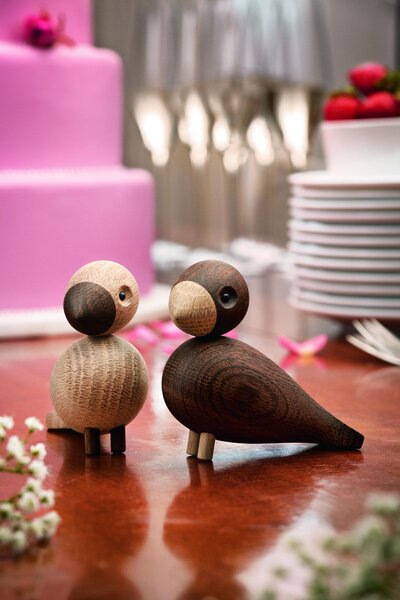 Dřevění ptáčci Lovebirds Oak Wood – set 2 ks