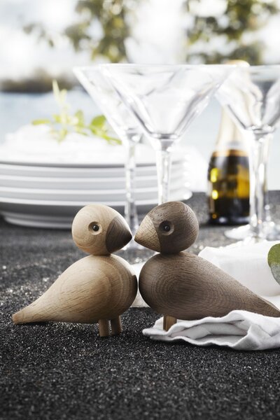 Dřevění ptáčci Lovebirds Oak Wood – set 2 ks