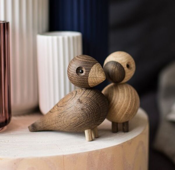 Dřevění ptáčci Lovebirds Oak Wood – set 2 ks