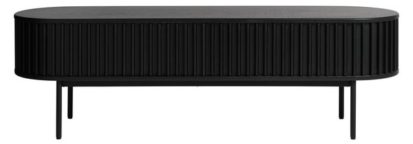 Černý TV stolek v dekoru dubu 48x160 cm Siena – Unique Furniture