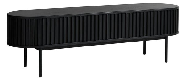 Černý TV stolek v dekoru dubu 48x160 cm Siena – Unique Furniture