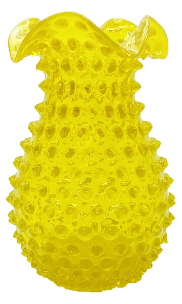 Sklárna Častolovice - Váza 18cm – Hobnail – Ananas – žlutá