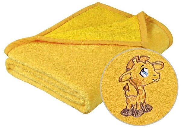 Brotex Mikro deka dětská s výšivkou 75x100 cm Žlutá
