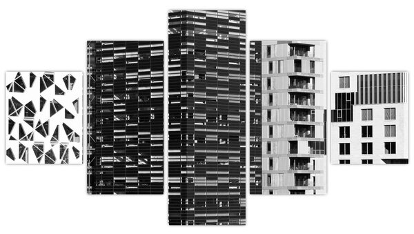 Obraz černobílé architektury (125x70 cm)