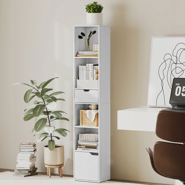 Regál Homcom 30 cm x 158 cm x 24 cm bílý