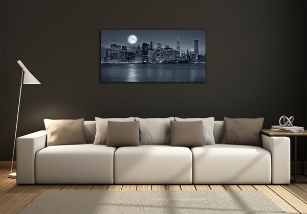 Foto obraz sklo tvrzené New York noc osh-78010897