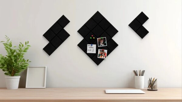 Filcový panel na zeď 60x60 cm černý, Z4_FELT30x30BLACK