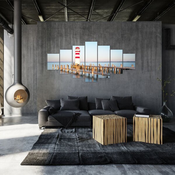 Obraz majáku za úsvitu (210x100 cm)