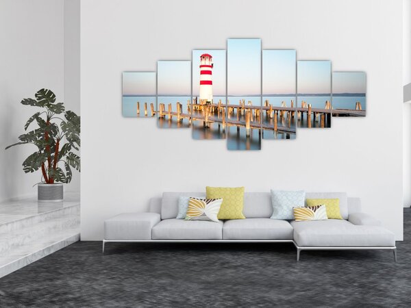 Obraz majáku za úsvitu (210x100 cm)