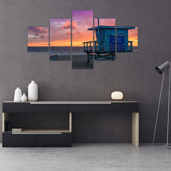 Obraz z pláže Santa Monica (125x70 cm)