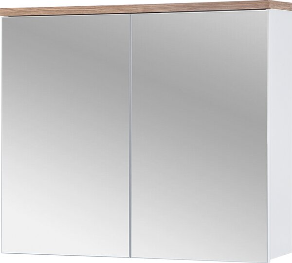Koupelnová skříňka se zrcadlem 80 cm bílá moderní 2 dveře