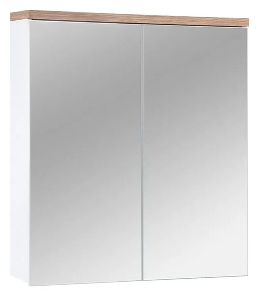 Koupelnová skříňka se zrcadlem 80 cm bílá moderní 2 dveře