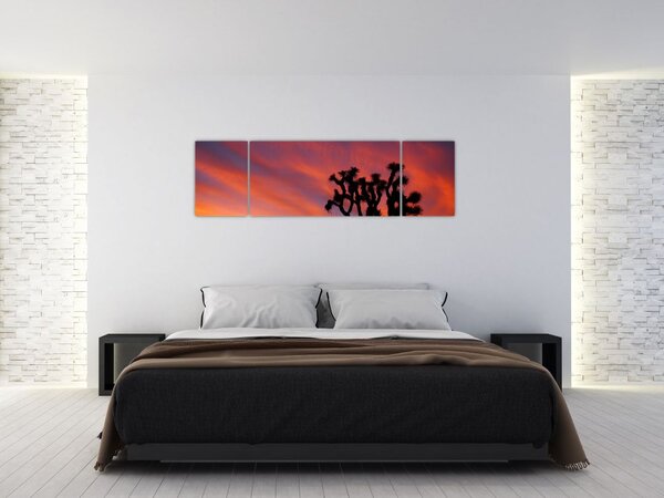 Obraz západu slunce nad siluetou stromu (170x50 cm)