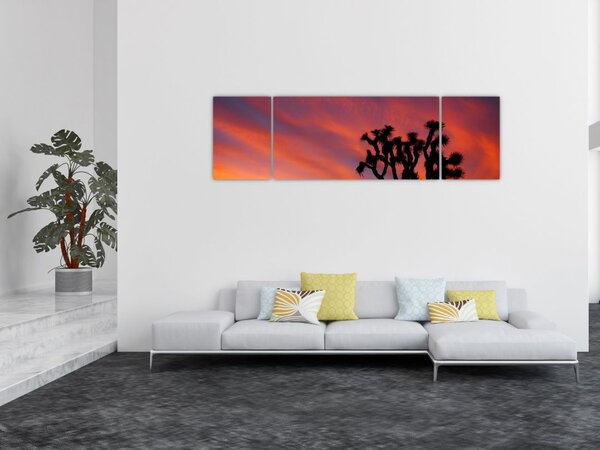 Obraz západu slunce nad siluetou stromu (170x50 cm)