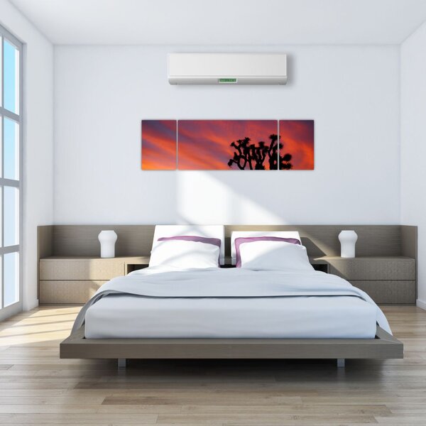 Obraz západu slunce nad siluetou stromu (170x50 cm)