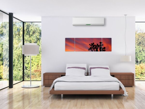 Obraz západu slunce nad siluetou stromu (170x50 cm)