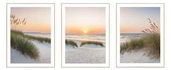 Obrazy v sadě 3 ks 30x40 cm Sunrise on the Beach