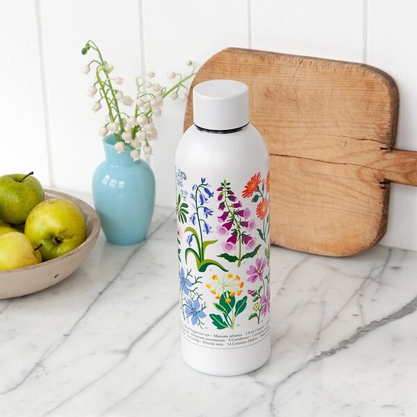 Bílá nerezová lahev 500 ml Wild Flowers – Rex London