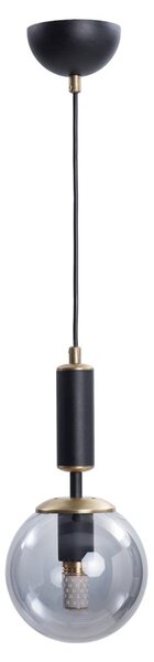 Černo-šedé závěsné svítidlo se skleněným stínidlem ø 15 cm Hector – Squid Lighting