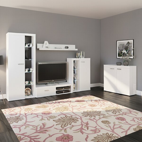 Obývací stěna Rumba + komoda 2F | 270 cm + 97,2 cm | bílá