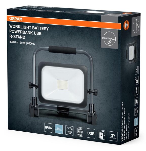 LEDVANCE LED pracovní reflektor Worklight Value Battery 30 W 5 V 6500 K stmívatelný IP54