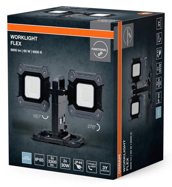 LEDVANCE LED pracovní reflektor Worklight Value Flex 2×30 W 6500 K IP65