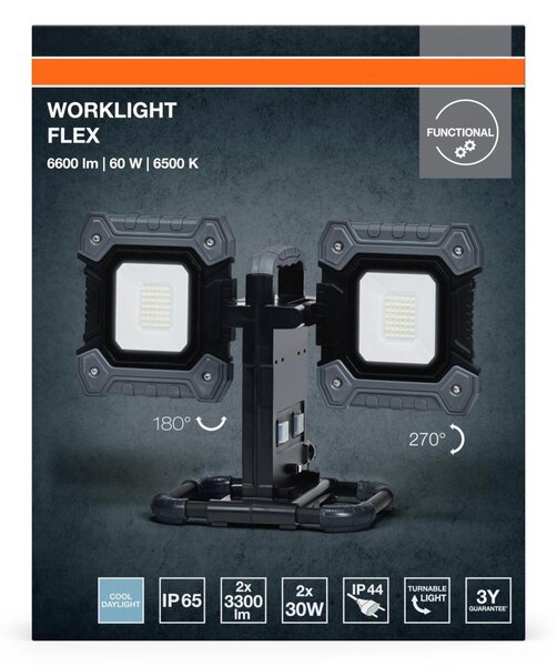 LEDVANCE LED pracovní reflektor Worklight Value Flex 2×30 W 6500 K IP65