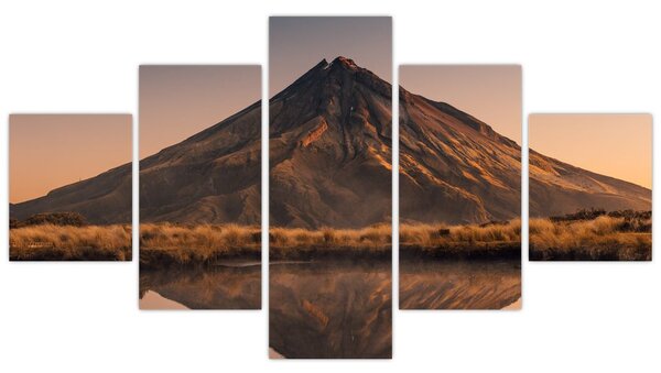 Obraz odrazu hory Taranaki, Nový Zéland (125x70 cm)