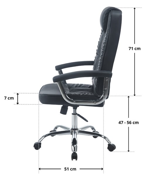 Robustní kancelářské křeslo BRONX MAXI, černé, s polohovatelnou výškou a houpacím mechanismem