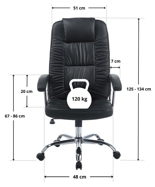 Robustní kancelářské křeslo BRONX MAXI, černé, s polohovatelnou výškou a houpacím mechanismem