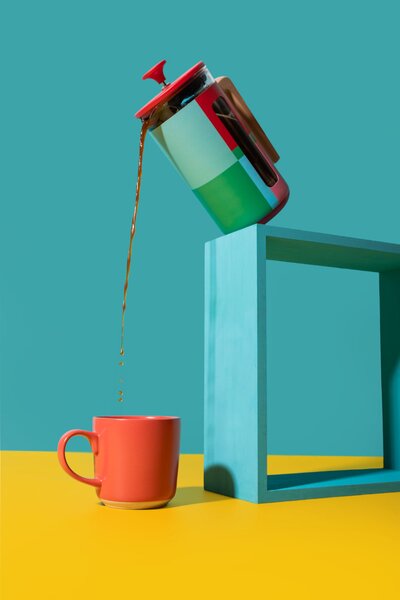 KitchenCraft French Press La Cafetiere PISA na 8 šálků, Utopian Lines LCPISA8CPBLOCK